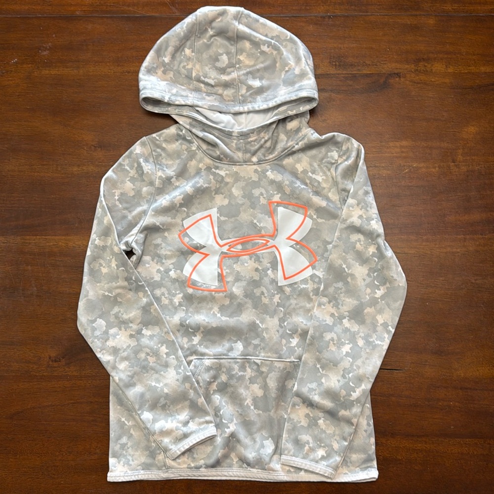 Under Armour Camo with Orange UA Hooded Sweatshirt Youth Medium - Boys or Girls